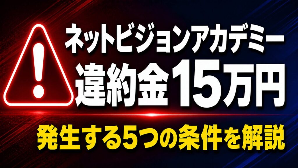 ネットビジョンアカデミーの違約金とは？15万円が発生する5つの条件